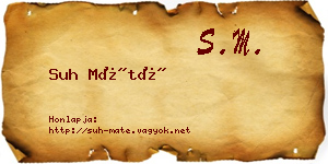 Suh Máté névjegykártya